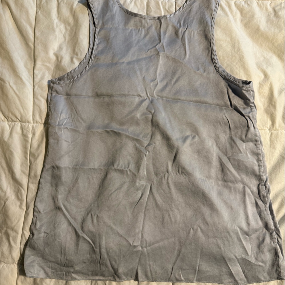 Quince 100% Washable Silk PJ Tank in Light Grey - Picture 3 of 5